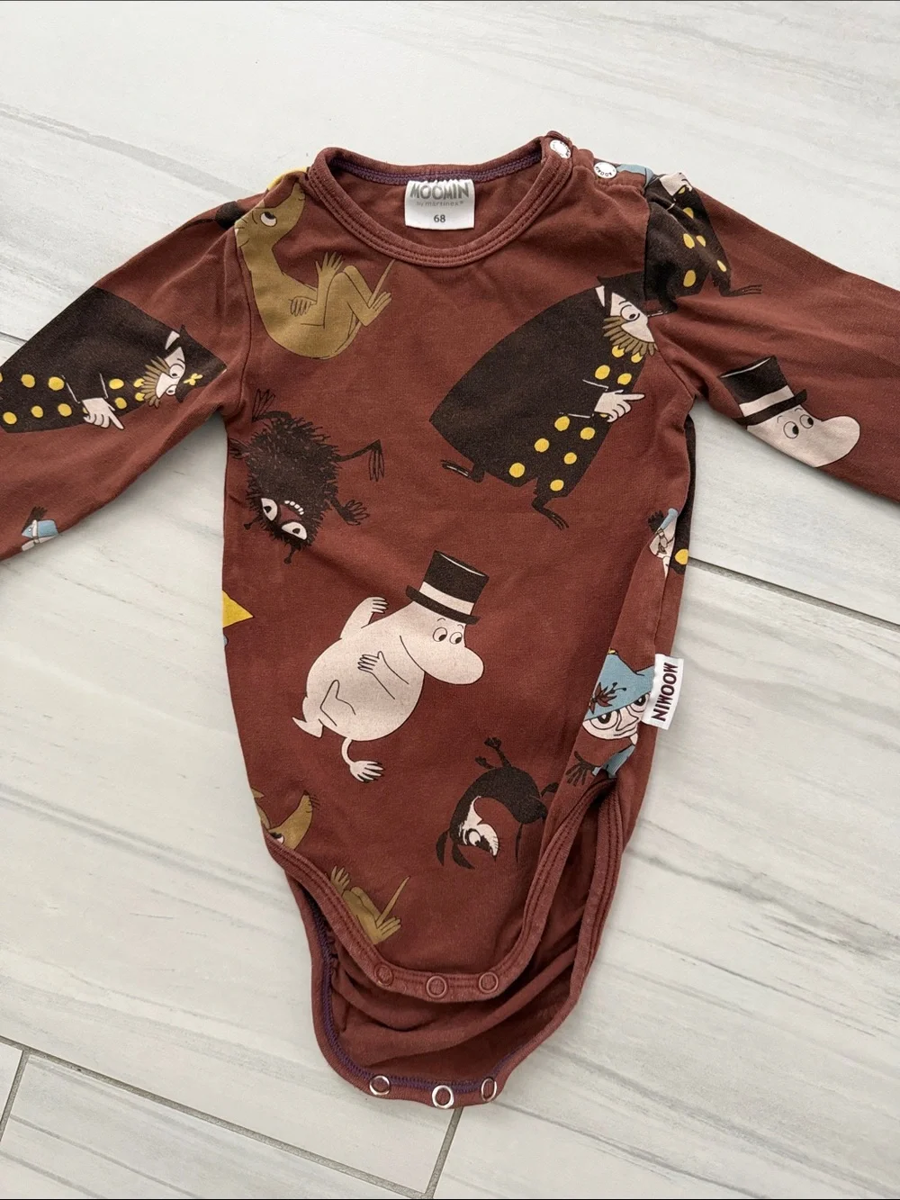 Moomin by Martinex Brown Baby One-Piece with Moomin Characters Size 3-6M/68cm